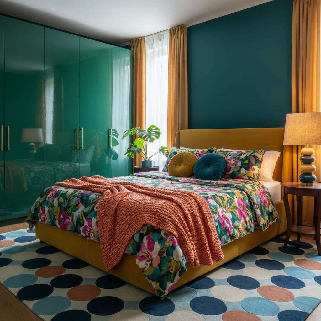 Image for Bold Colors Transform Flat Bedrooms Into Joyful Spaces
