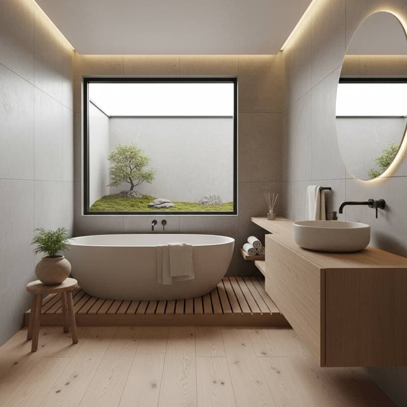 Image for Japandi Baths Blend Minimalism with Warmth