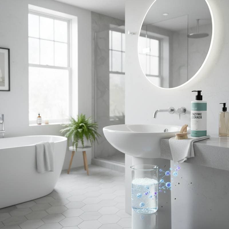 Image for Enzyme Cleaners Actually Eat Bathroom Grime