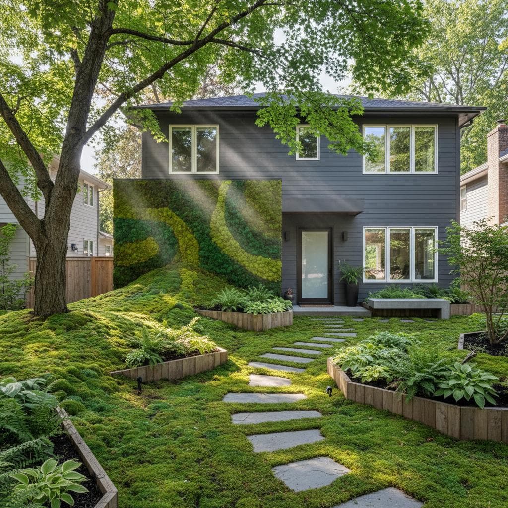 Image for Moss Walls Replace Lawns in Shaded Front Yards