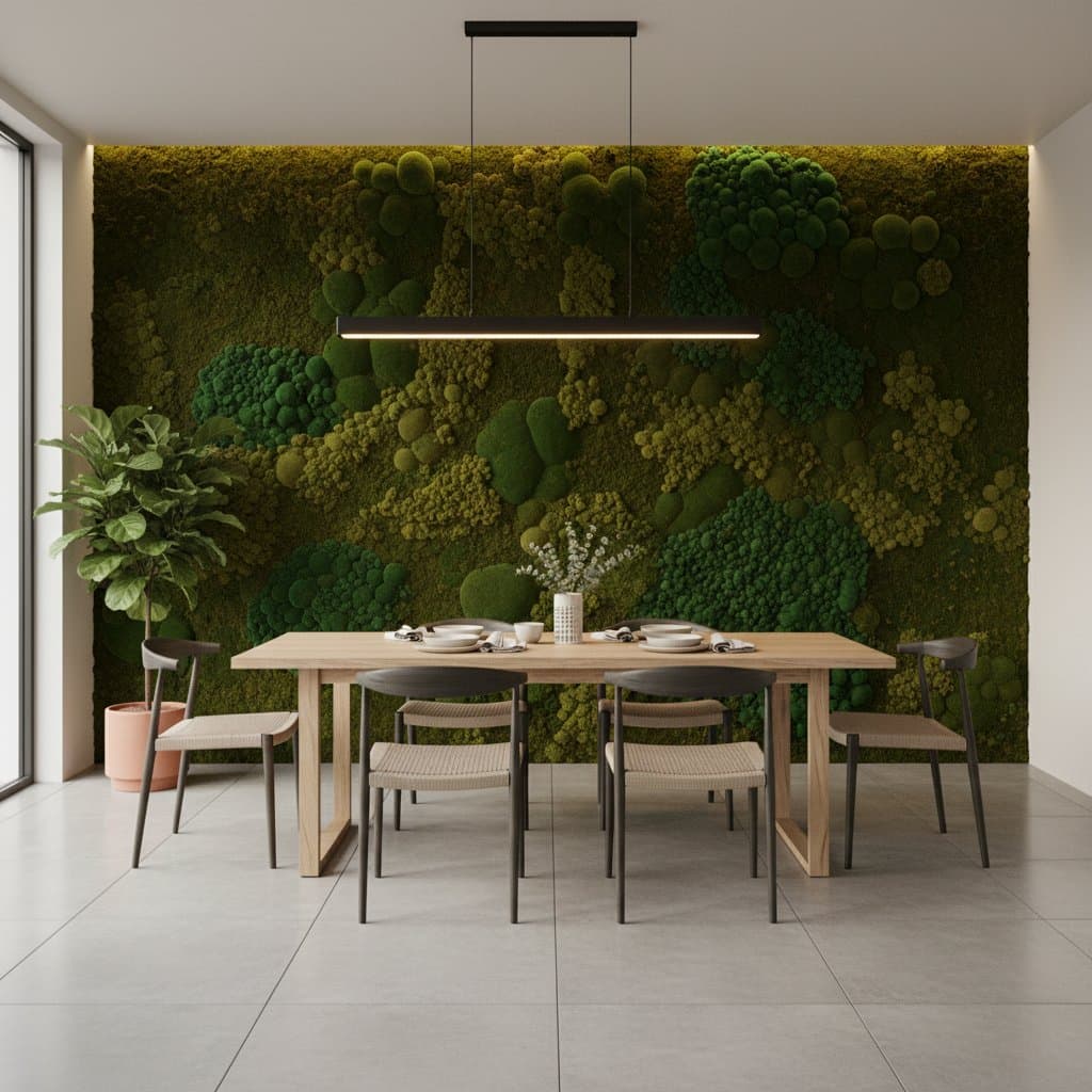 Image for Living Moss Walls Turn Dining Rooms Into Calm Retreats