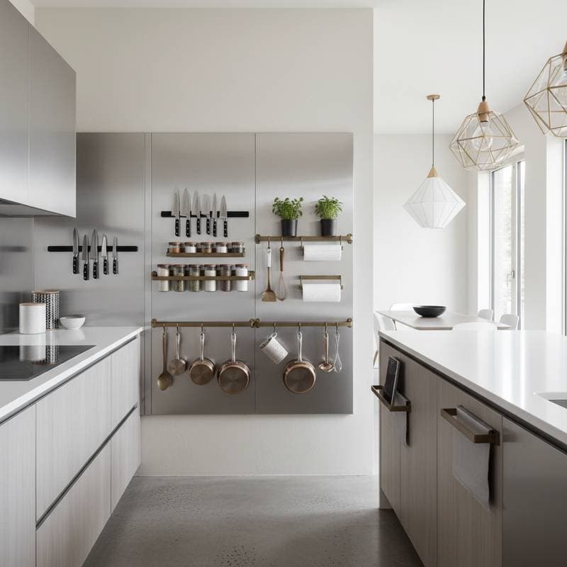 Image for Magnetic Storage Doubles Kitchen Space Without Drilling