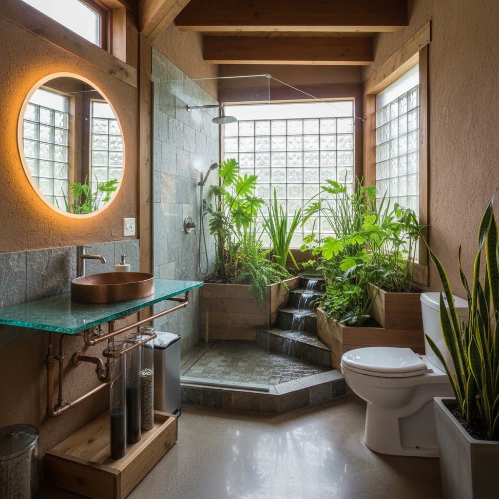 Image for Earthship Bathrooms Recycle Water Through Living Systems