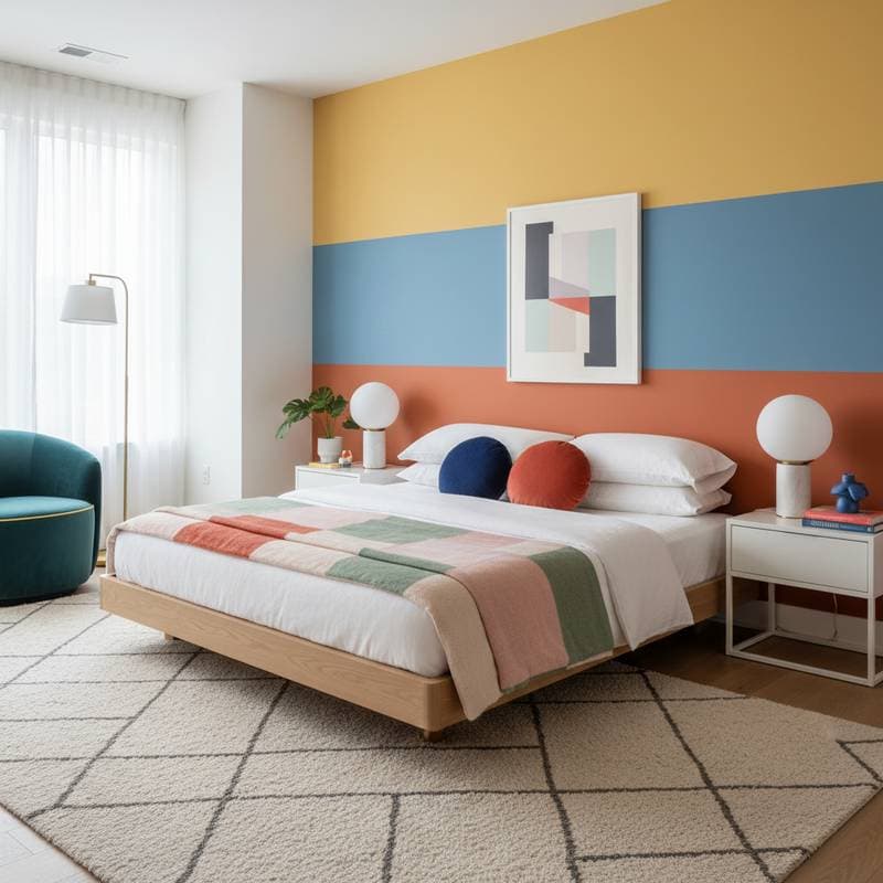 Image for Color-Blocking Transforms Bedrooms with Bold Contrast