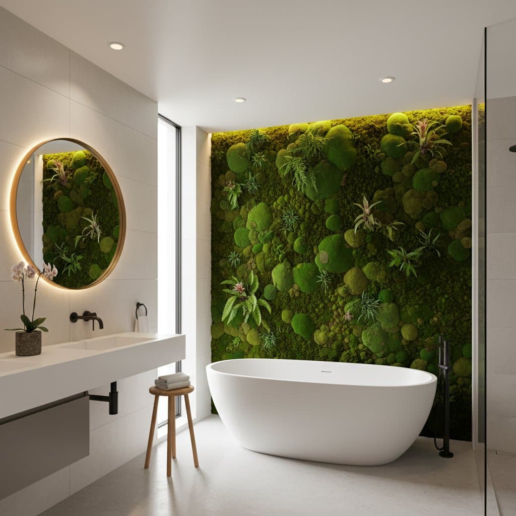Image for Living Moss Walls Thrive in Humid Bathrooms