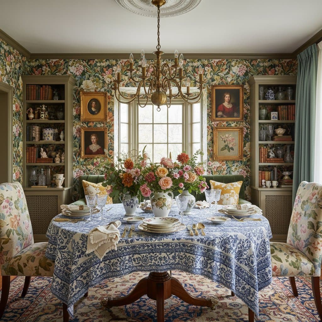 Image for Grandmillennial Dining Brings Pattern and Soul Back