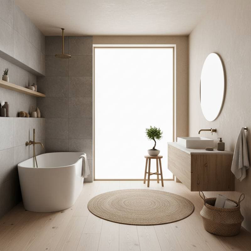 Image for Japandi Bathrooms Blend Tokyo Calm With Nordic Warmth