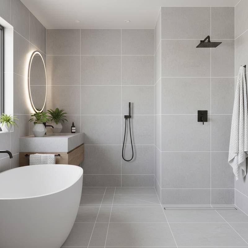 Image for Self-Cleaning Grout Ends Bathroom Scrubbing Forever