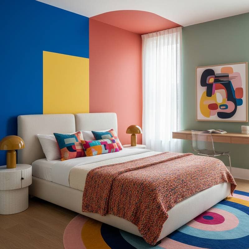 Image for Color-Blocking Bedrooms Transform Neutral Spaces