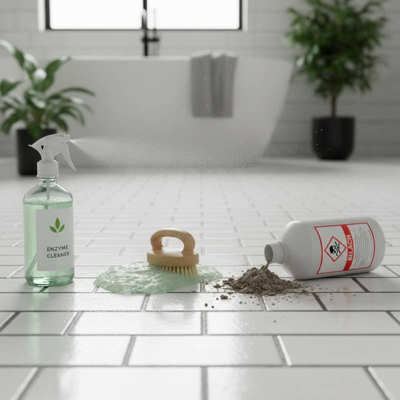 Image for Why Enzyme Cleaners Work Better Than Bleach on Grout