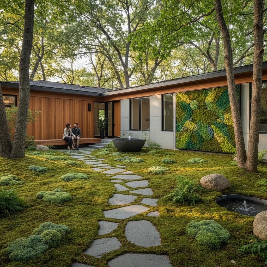 Image for Moss Lawns Thrive Where Grass Struggles Most